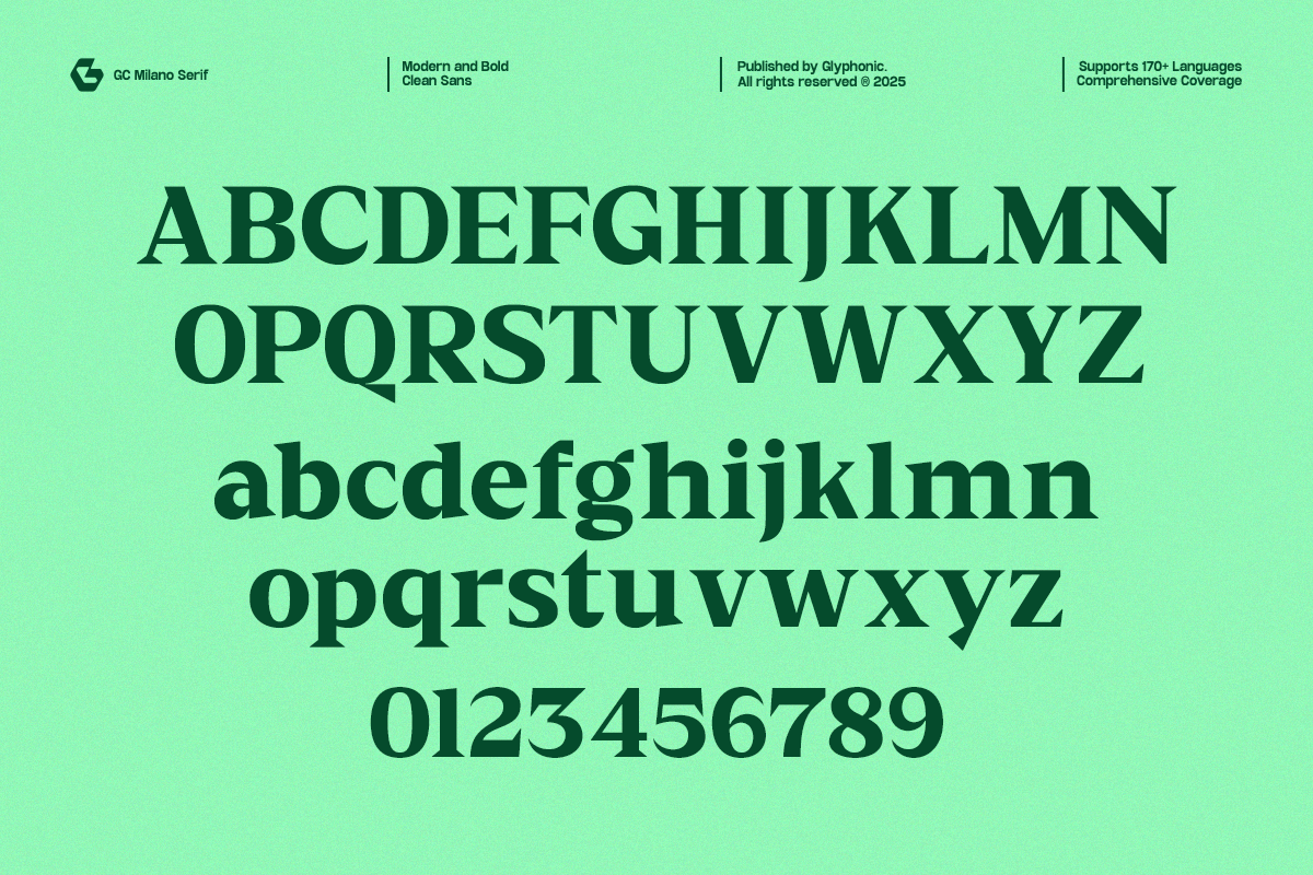 GC Milano – Strong Serif Elegance, a Serif Font by Glyphonic (Photo 2 of 15)