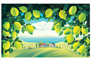 Summer fruity landscape, a Food Illustration by Countryside life (Thumbnail 5 of 13)