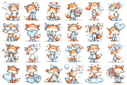 Whimsical Valentine Fox Clipart, an Illustration by designcity5 (Thumbnail 2 of 5)