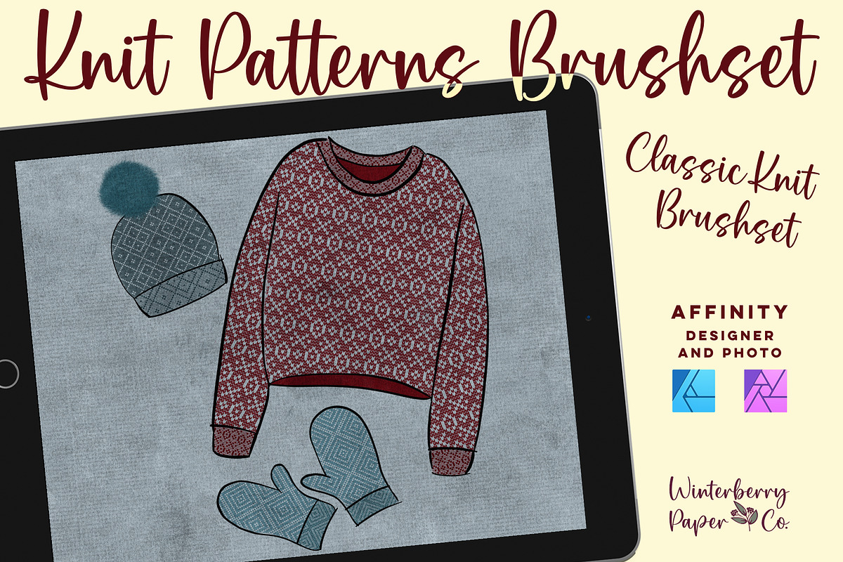Affinity Classic Knit Brushset, a Brush Add-On by Winterberry Paper Co. (Photo 1 of 6)