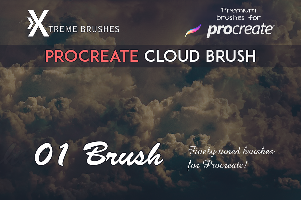 Natural Procreate Cloud Brush, a Brush Add-On by Extreme Brushes