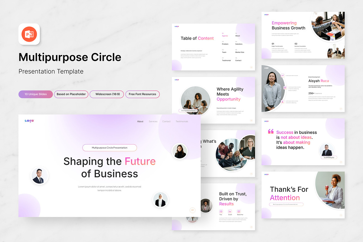Multipurpose Circle PowerPoint, a Presentation Template by Antstheme (Photo 1 of 2)