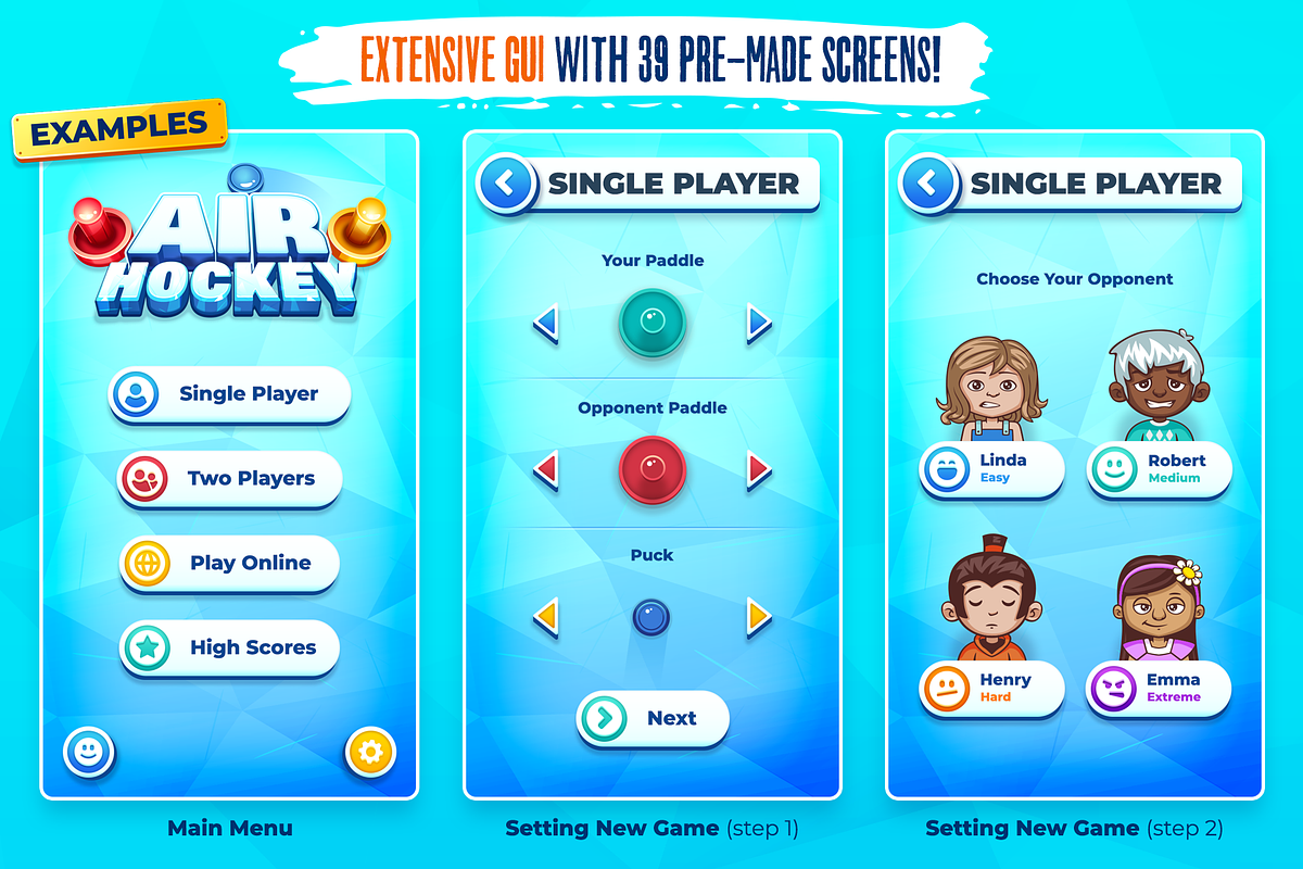 Air Hockey Game Assets, an Illustration by wowu (Photo 3 of 12)