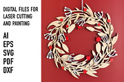 Christmas wreath, a Pattern Graphic by HelloWood (Thumbnail 1 of 3)
