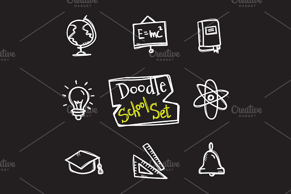 8 Doodle Icons. Education Set