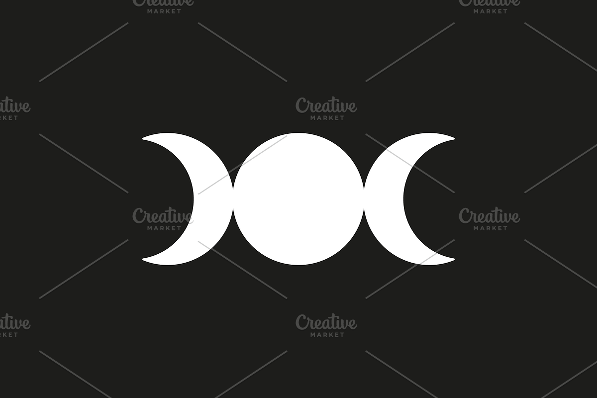 Triple Goddess Symbol Vectors, an Object Graphic by MelanthaGraphics (Photo 2 of 4)
