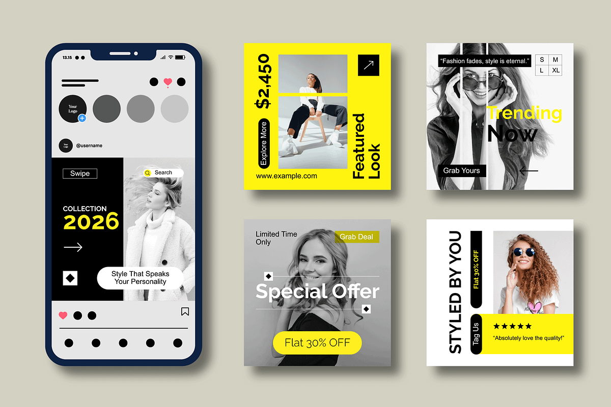 Fashion Social Media Template, a Social Media Template by MightyDesign (Photo 2 of 8)
