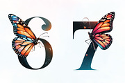 Watercolor Butterfly Number Clipart, an Illustration by CraftArtStudio (Thumbnail 2 of 5)