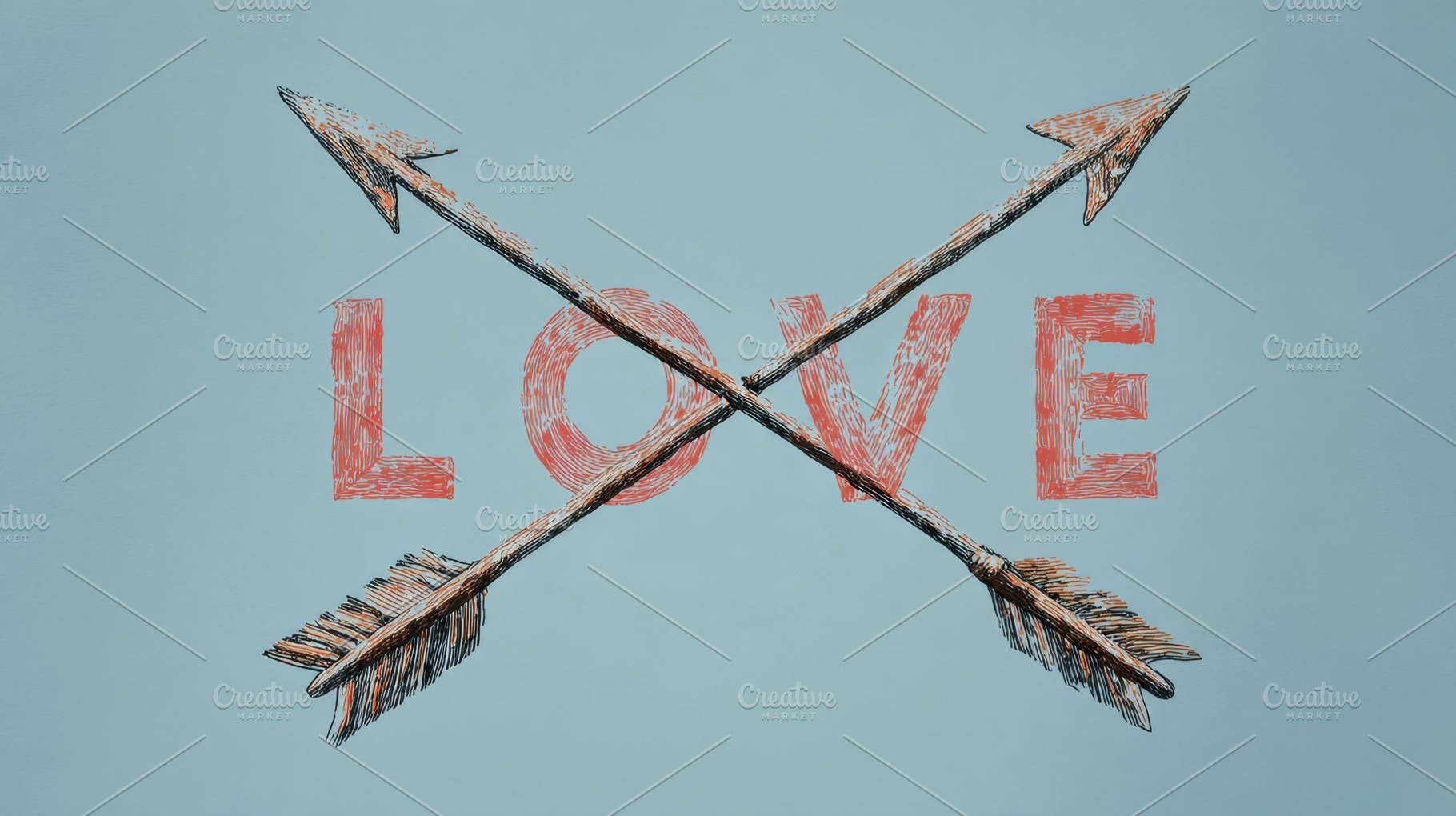Crossed arrows support love message, a Photo by Beautiful things