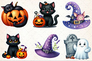 Watercolor Happy Halloween Clipart, an Illustration by Rose Art (Thumbnail 3 of 7)