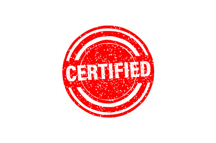 Certified stamp for banner design, an Illustration by UP-Studio