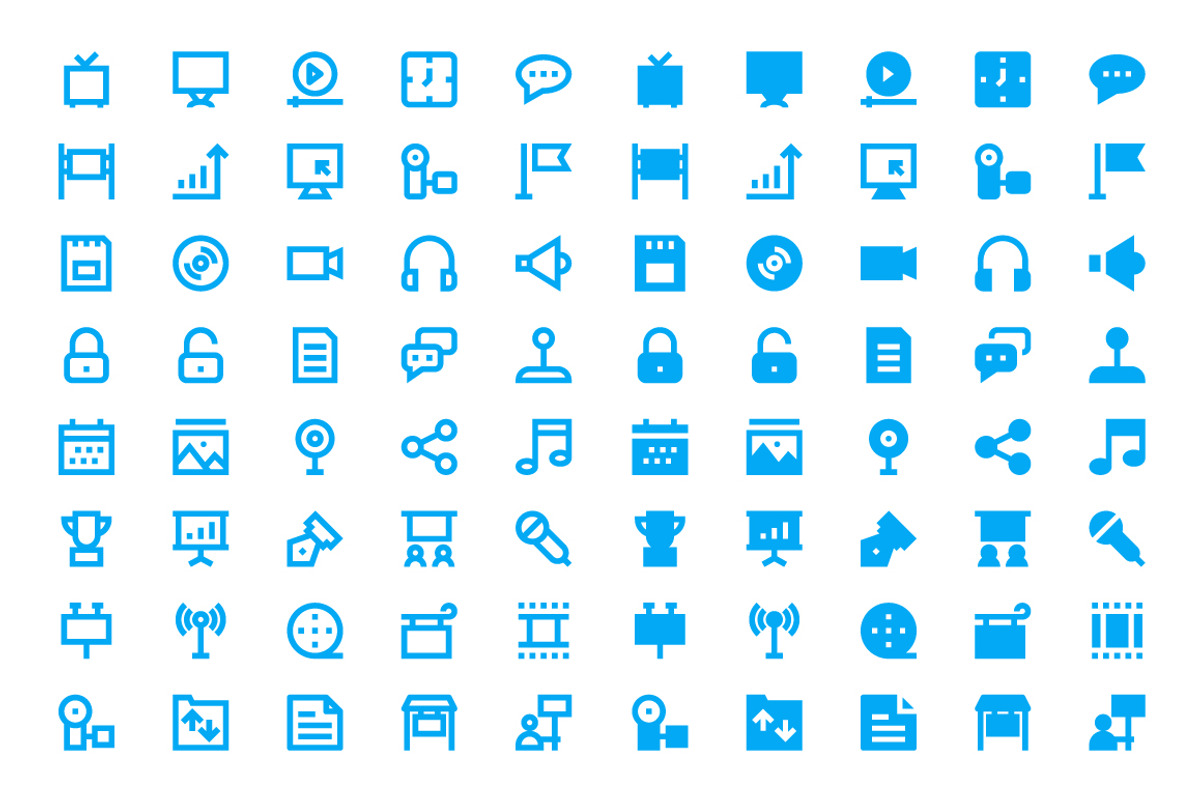 160 Advertising and Media Icons, a Solid Icon by Creative Stall (Photo 3 of 4)