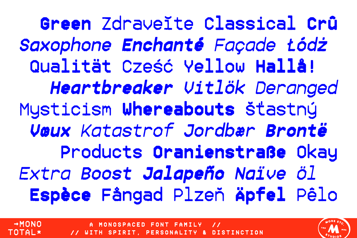 Mono Total–Monospaced Font Family, a Sans Serif Font by More Etc. Studios (Photo 6 of 15)