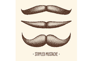 Brown Stippled Vintage Mustache