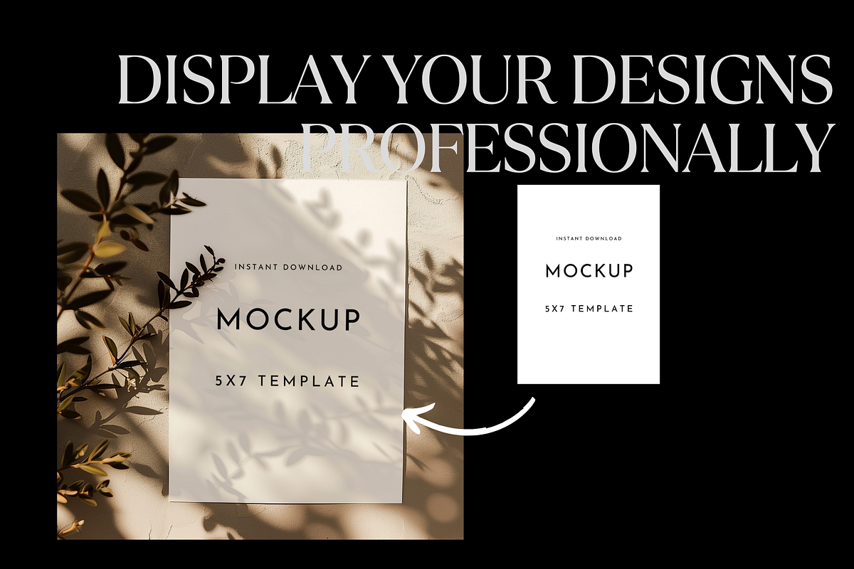 5x7 Invitation Mockup – Shadows, a Mockup by PhoebeCreates (Photo 3 of 6)