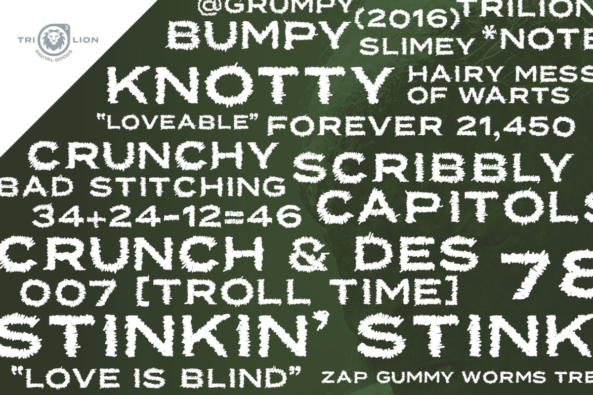 Grumpy Ol' Troll - Stitched Font preview 2