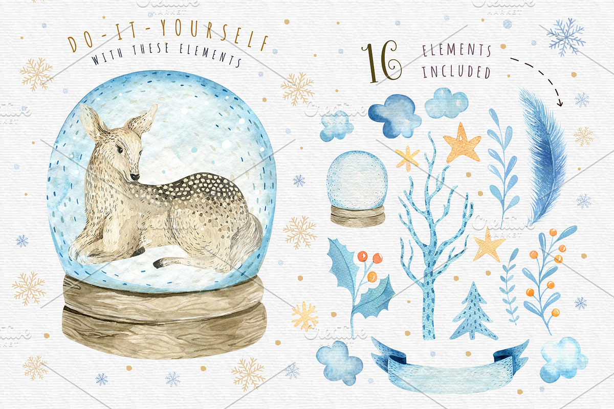 60%off Watercolour Christmas BUNDLE!, a Decorative Illustration by Peace ART (Photo 4 of 7)