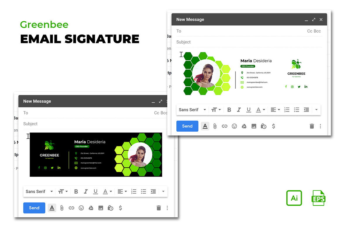 Email Signature Template - Greenbee, an Email Template by TemplArt (Photo 2 of 2)
