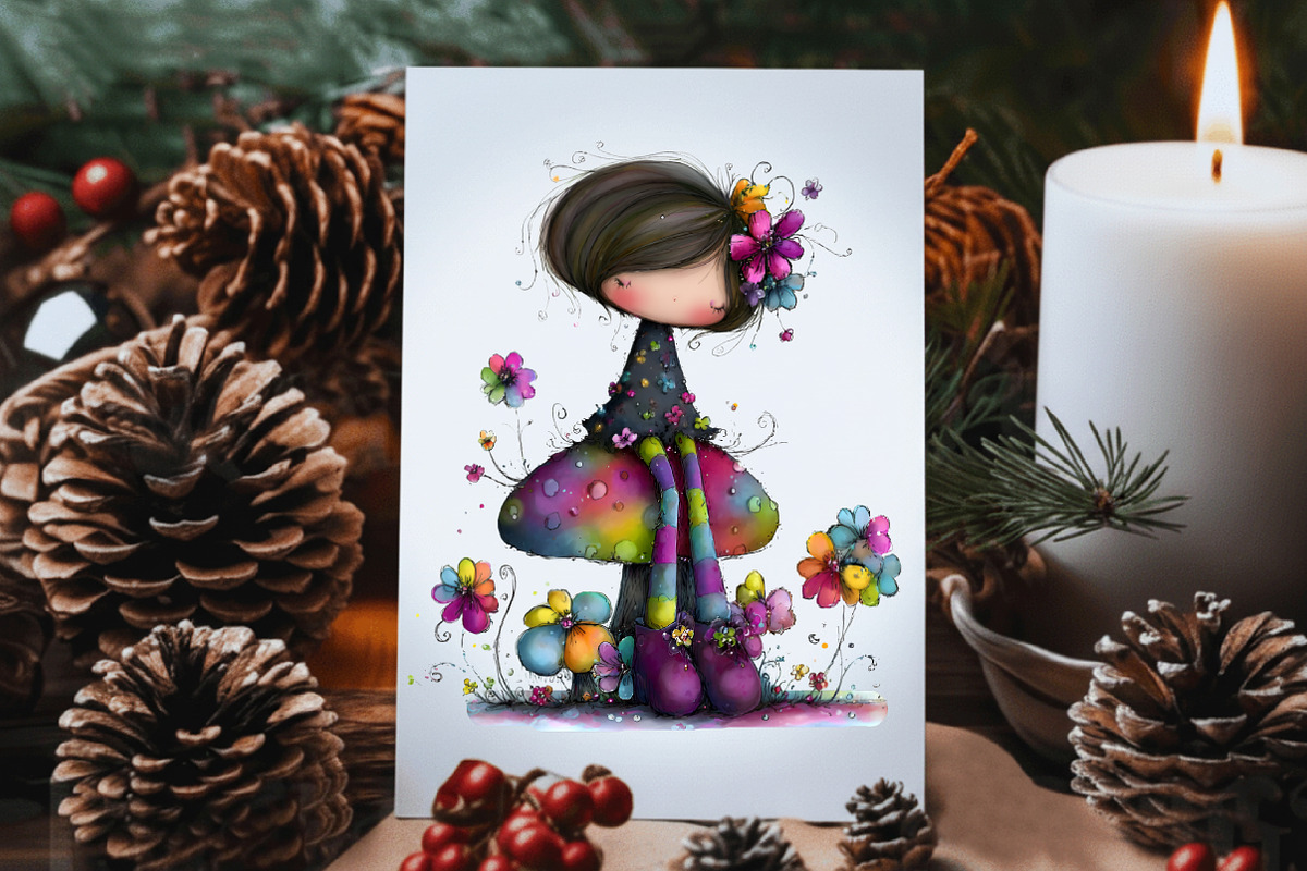 Whimsical Christmas Fairy Clipart, an Illustration by Dream Creation (Photo 7 of 8)