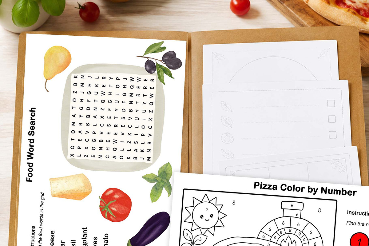 Pizza Activity Book for Kids, an Education Illustration by Sunshine Art (Photo 6 of 6)