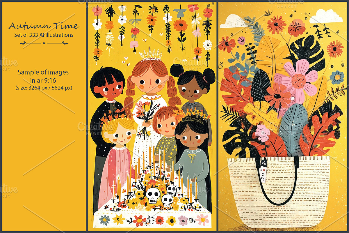 Autumn Time 2- 333 AI illustrations, a Seasonal Illustration by Pundateam (Photo 2 of 12)