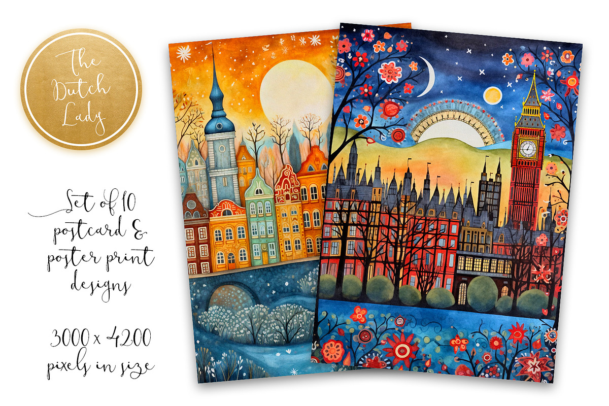 World Cities Postcards & Art Prints, a Decorative Illustration by The ...