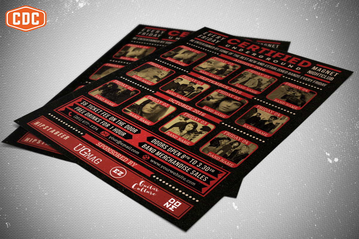 Certified Underground Flyer Template, a Flyer Template by Crosstown Design Co. (Photo 4 of 7)