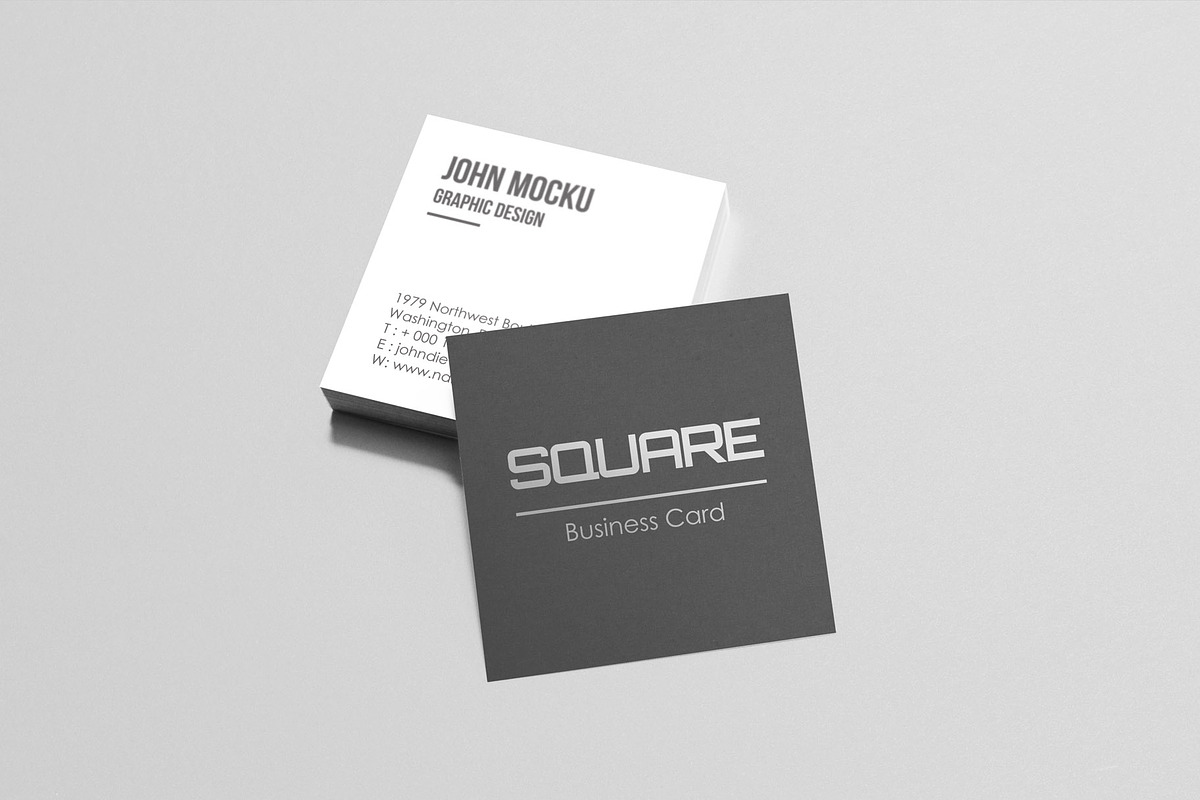 Square Business Card Mockups, a Print Template by resumetemplathttps://d3es (Photo 4 of 14)