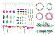 Flowers & Leaves Vector Set, a Decorative Illustration by Moo Graphics (Thumbnail 4 of 6)