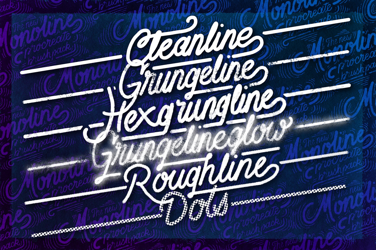 Monoline Procreate Brush Pack, a Brush Add-On by Jeremiah Richthofen (Photo 2 of 9)