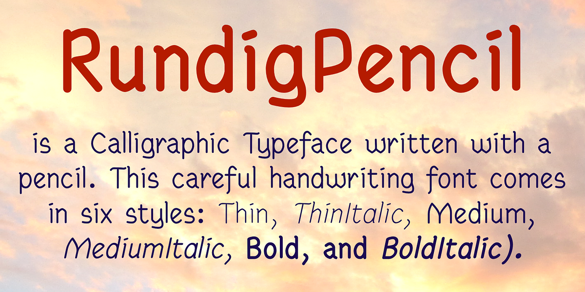 RundigPencil, a Handwritten Font by Ingrimayne Type (Photo 1 of 7)
