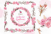 Roses Watercolor floral frames 028, an Illustration by Drawberx (Thumbnail 3 of 10)