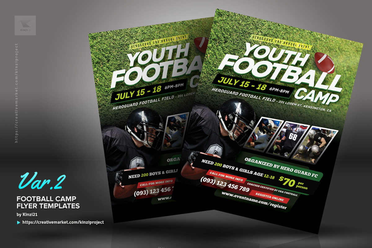 Image 4 for Football Camp Flyer Template