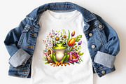 Spring Frog  Sublimation Clipart Bun, an Illustration by SVGArt (Thumbnail 4 of 7)