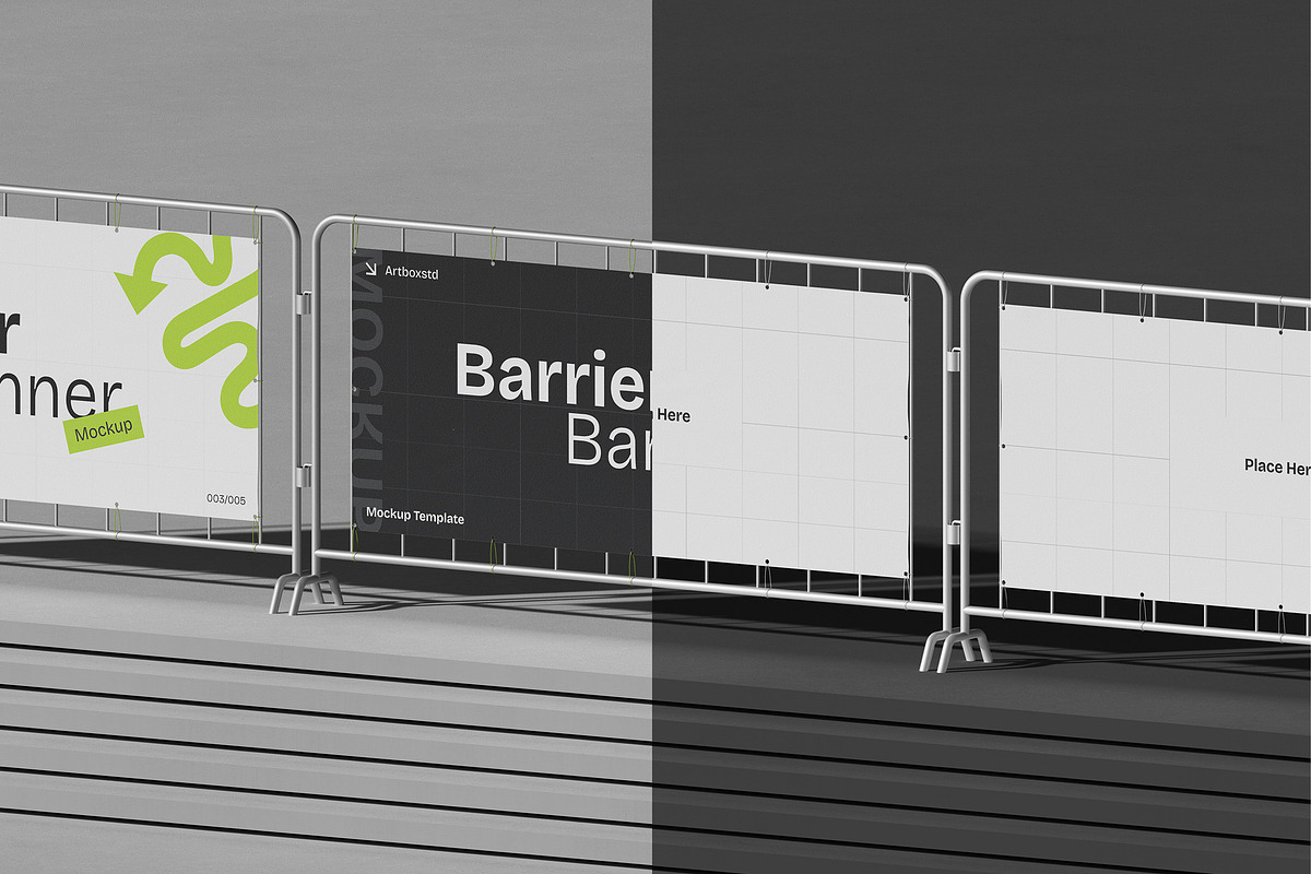 Stand Barrier Banner Mockup, an Advertising Mockup by Artbox Studio (Photo 3 of 6)