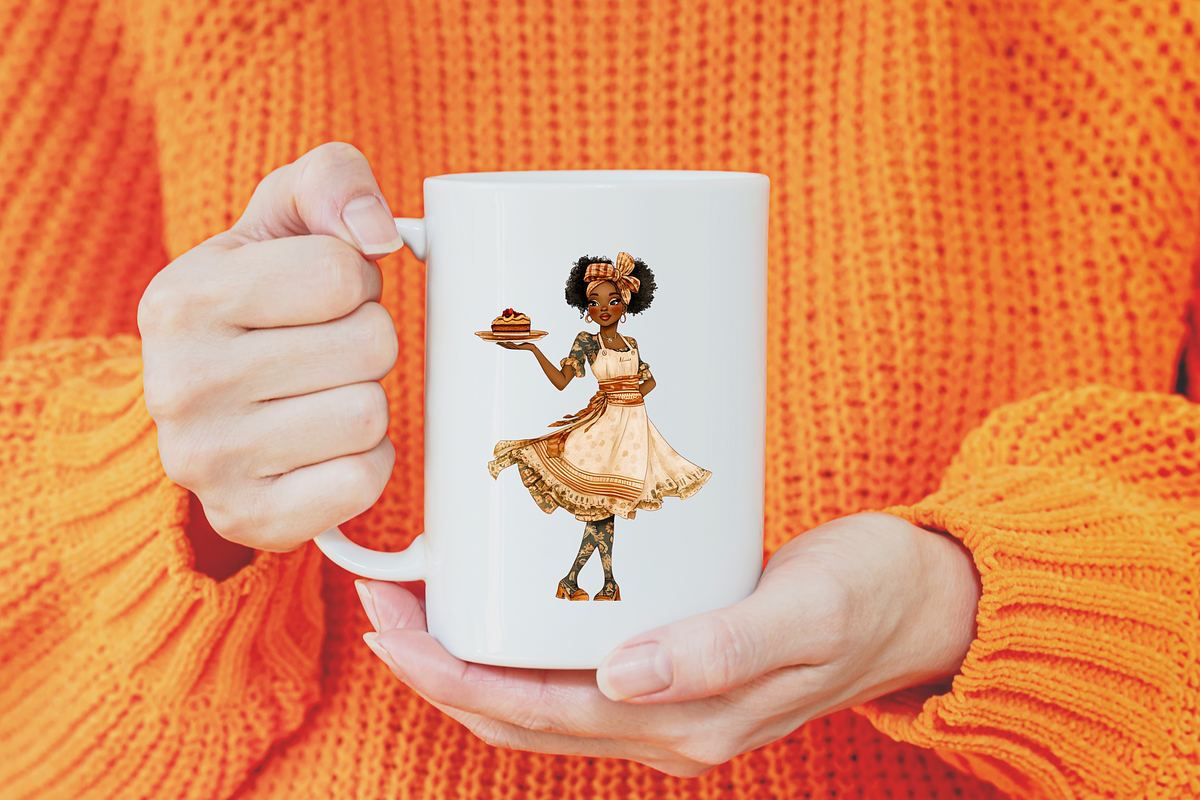 NEUTRAL BAKER GIRL CLIPART PACK, a Person Illustration by Daring Digies (Photo 9 of 9)