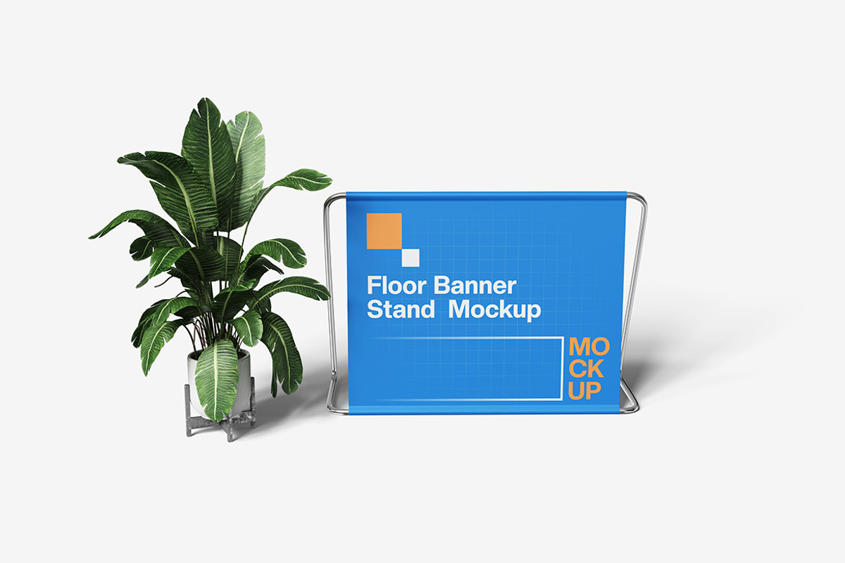 Floor Banner Stand Mockup, an Advertising Mockup by bimockup (Photo 5 of 6)