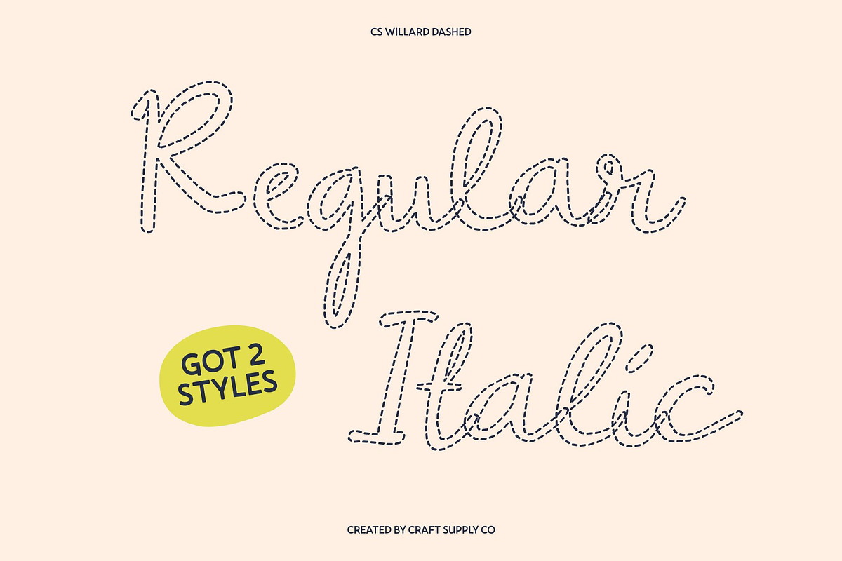 CS Willard Dashed, a Script Font by Craft Supply Co. (Photo 3 of 8)