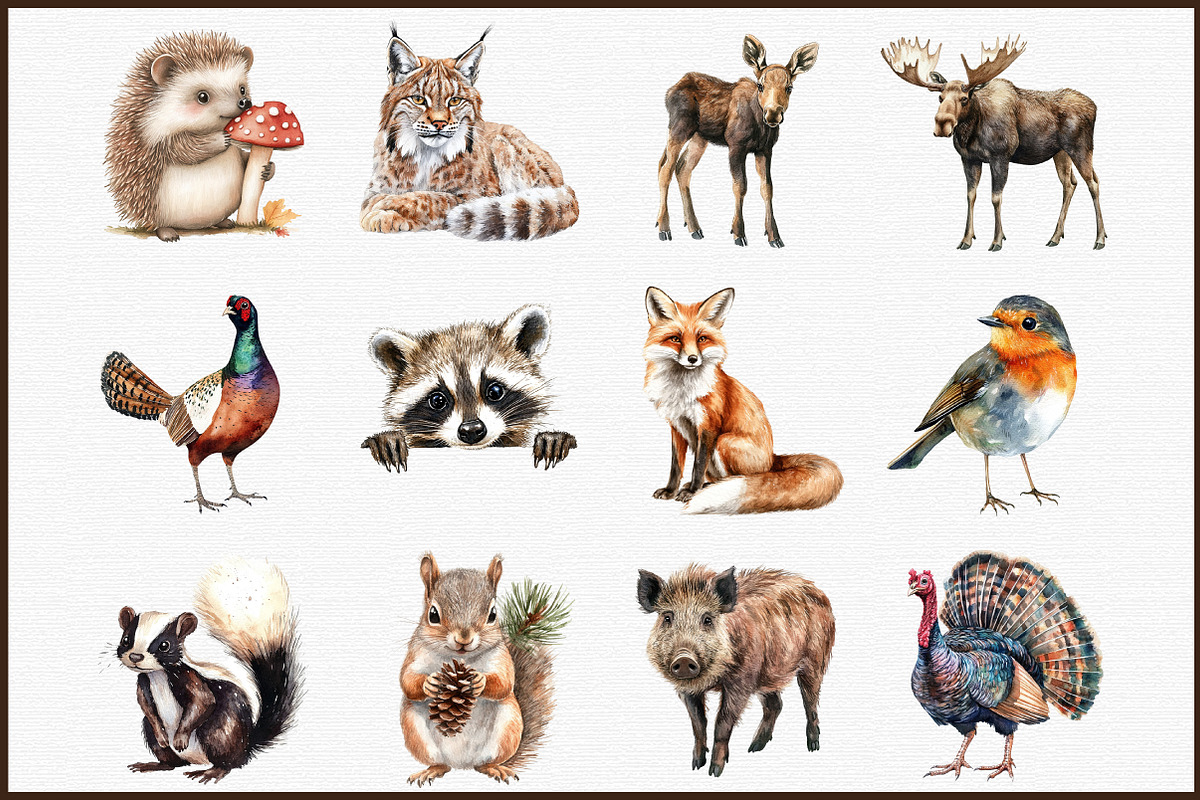 Forest Animals - Woodland Clipart, an Illustration by Sublimation Artist (Photo 3 of 6)