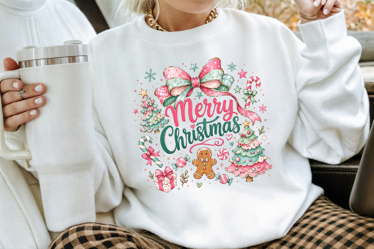 Merry Christmas Pastel Trees & Candy, a Seasonal Illustration by Creative Art (Photo 3 of 3)