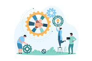 Effective & strong dedicated team, a Person Illustration by Flashvector