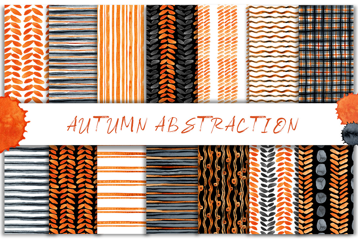 Abstract digital paper, autumn set, a Pattern Graphic by Artmanata (Photo 2 of 13)