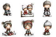 Praying Kids Clipart Bundle, an Illustration by DreamArtGraphic (Thumbnail 5 of 5)