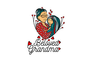 Illustration of a grandmother with, a Person Illustration by Nenahliadava Design