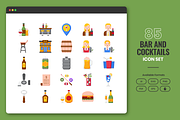 85 Cocktail Bar Icons, a Solid Icon by Flat Icons (Thumbnail 1 of 7)