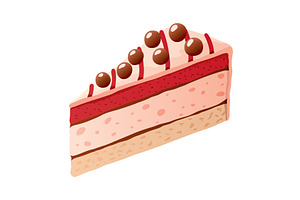 Cake slice. Colorful sweet cake, an Illustration by the8monkey