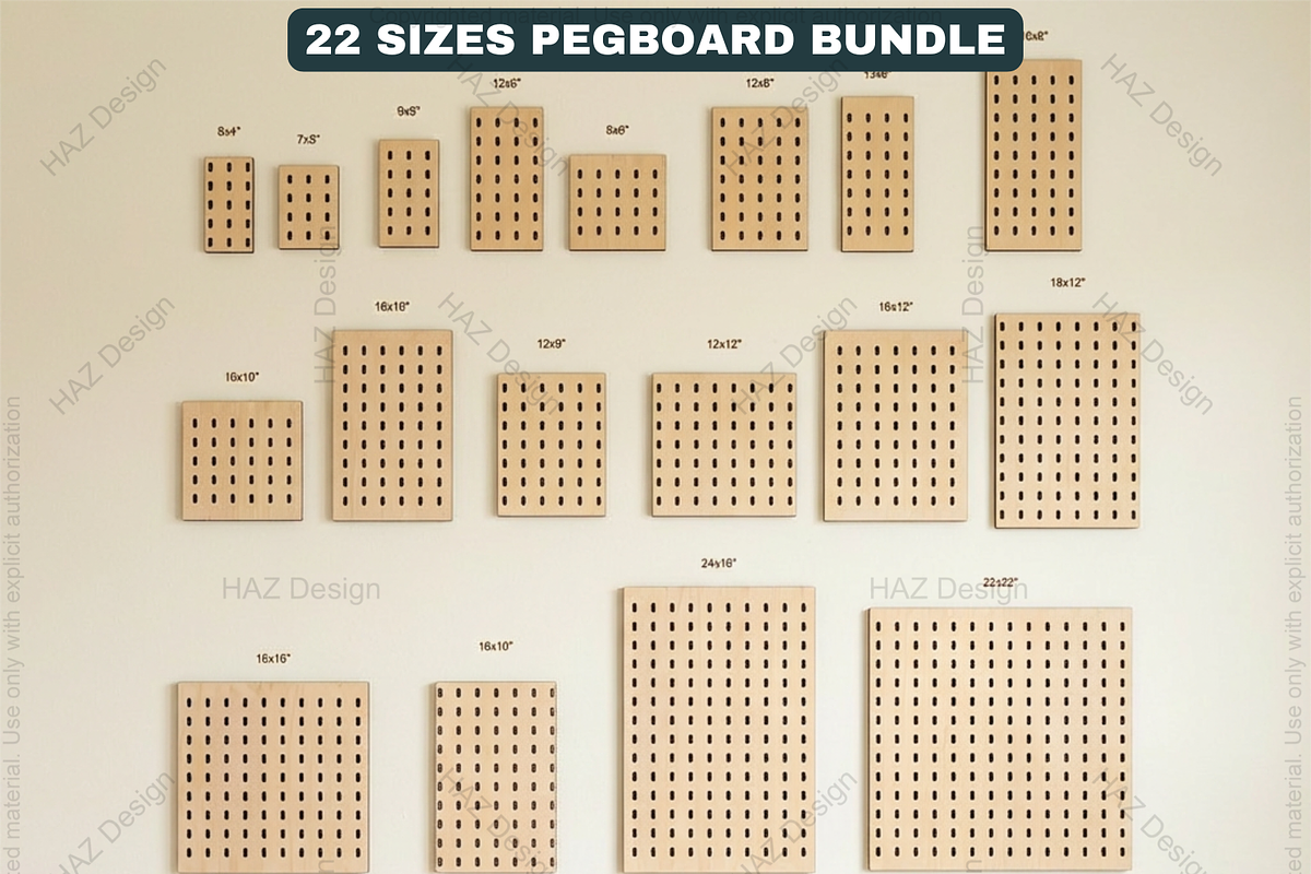 22 Size Pegboard Bundle Laser Cut, a Graphic by AtacanDigital (Photo 2 of 8)
