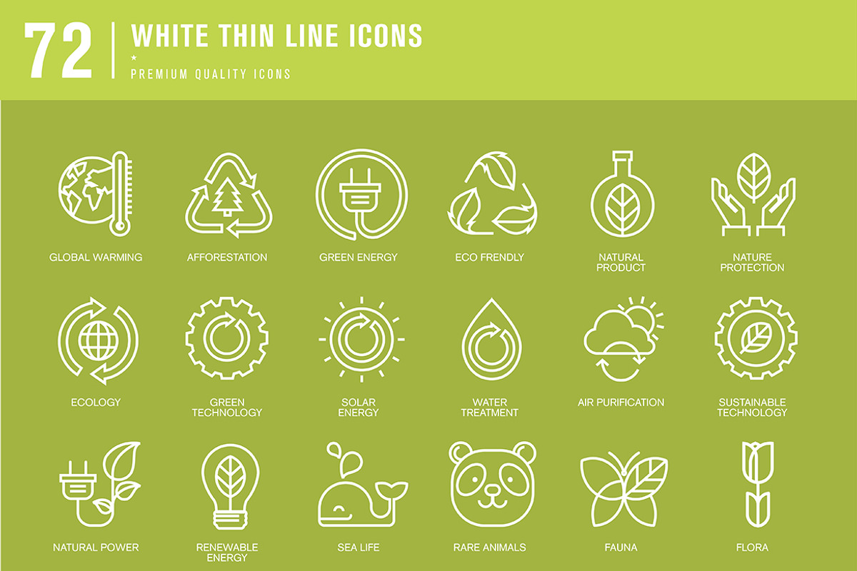Green Technology icons, an Outline Icon by PureSolution (Photo 4 of 4)