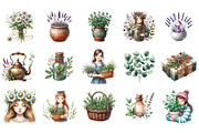 Watercolor Healing Herbs Clipart, an Illustration by Designking (Thumbnail 3 of 5)