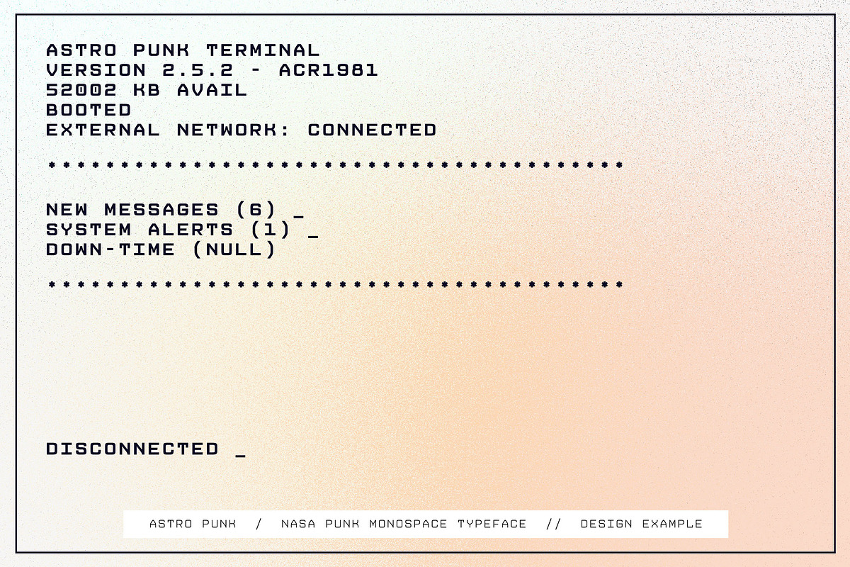 Astro Punk - NASA Punk Mono Font, a Sans Serif Font by Parker Creative (Photo 9 of 9)